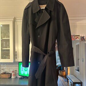 Men's lined trench coat, black, 42R